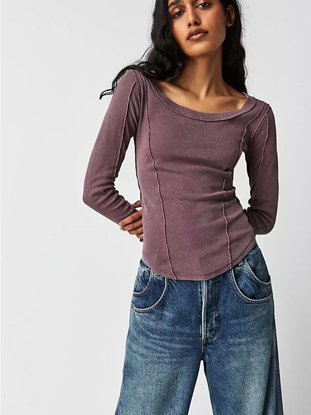 We The Free Long-Sleeve Stuck on You Cuff in Mauve